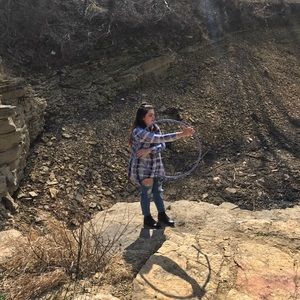 long sleeve blue tie-dye handkerchief tunic